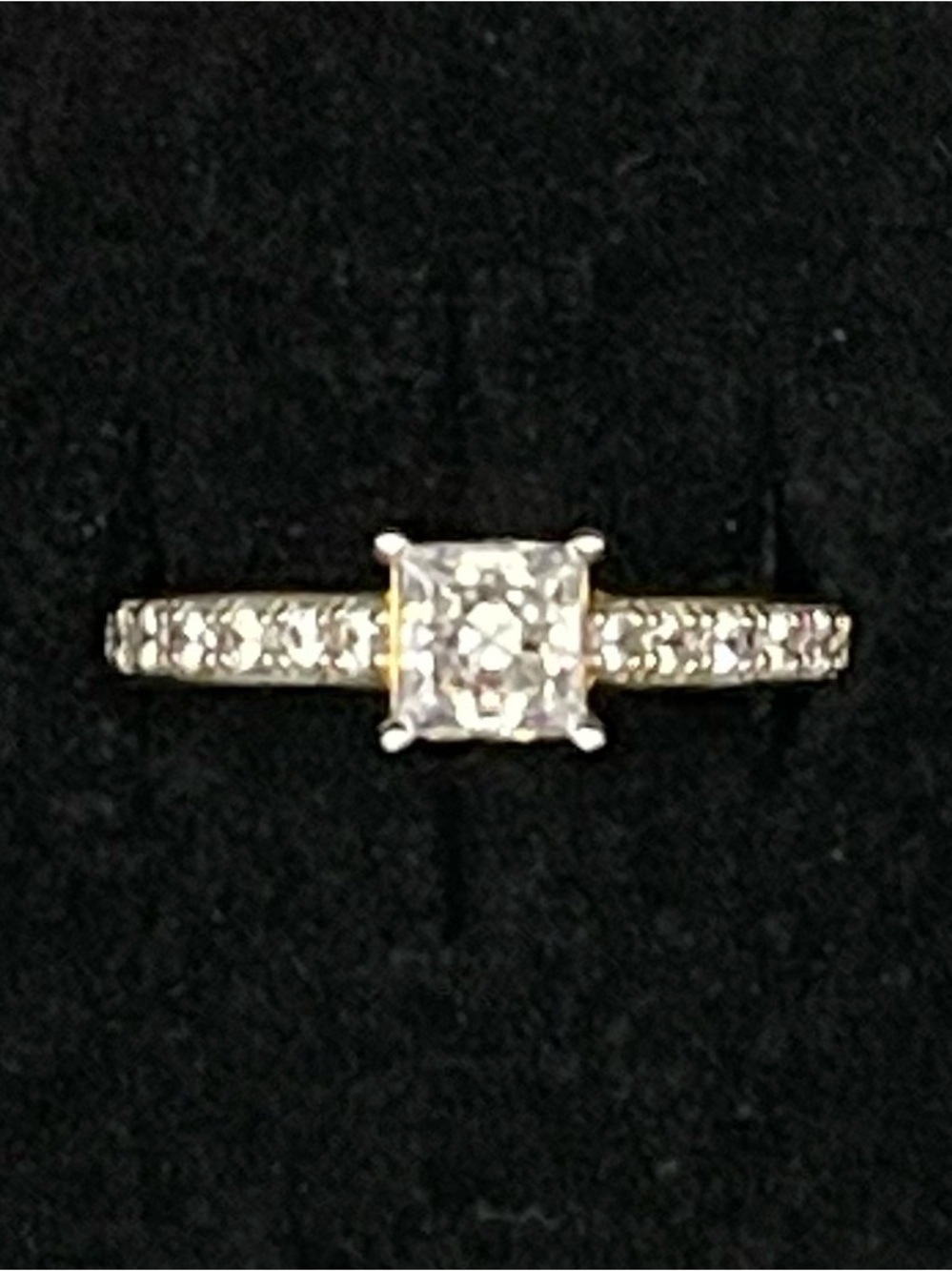 NWT HSN absolute cz gold vermeil princess cut eternity ring size 10
